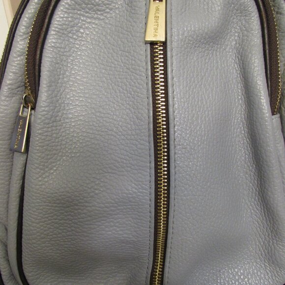 VALENTINA Black Pebbled Leather Convertible Backpack Sling Bag Bag 11\